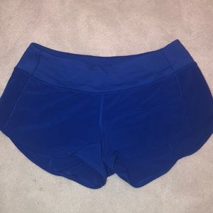 Royal blue lululemon speed up shorts
